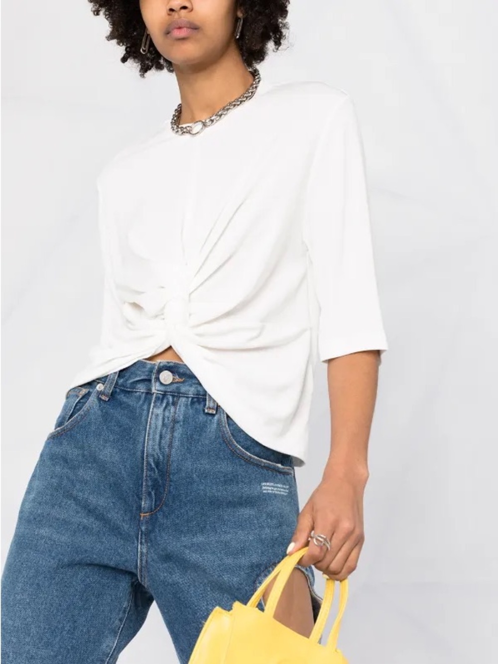 AMBUSH Knot Jersey Gathered T-Shirt White Size L NWT Made in Italy